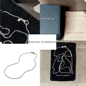 AUTHENTIC David Yurman Baby Box Chain 32IN, 1.5mm with 14k Gold Detail.